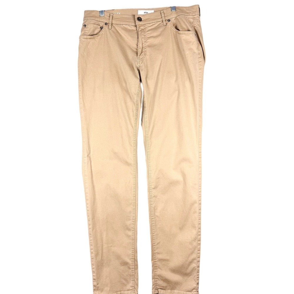 Brax Hi Flex Chuck‎ Pants Mens 36x34 Beige Stretch Cotton 5 Pocket Chino Casual